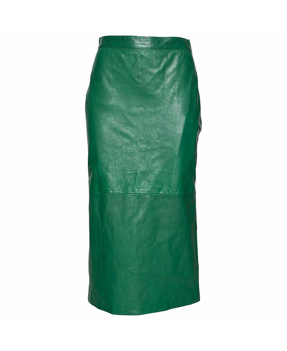 Pre-Owned Gucci Women's Leather Pencil Midi Skirt