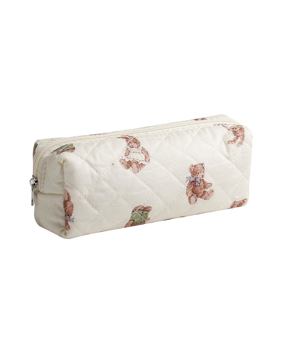 DANRONG Pencil Case Pen Bag Pouch Holder Box Organizer Makeup Cute Corduroy Canvas Lightweight Travel School Gift