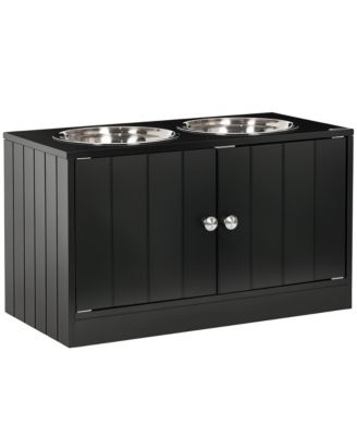 RUIE Elevated Dog Bowls with Storage Cabinet Raised Stand for Large Dogs