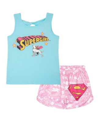 Детский спортивный комплект Justice League Supergirl: топ и шорты, 2T-4T
