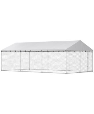 RUIE Heavy Duty Chain Link Outdoor Dog Run with Waterproof Roof