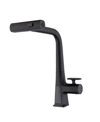 Кухонный смеситель BUSDAYS Matte Waterfall с дисплеем температуры и выдвижным распылителем