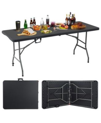 AOFAR 6feet Folding Table Heavy Duty Plastic Portable Camping Dining Party
