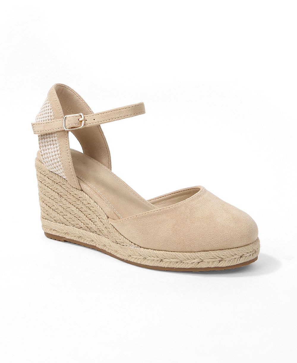 BERNESS Women's Marlene Jute-Wrapped Closed Toe Espadrille Wedges