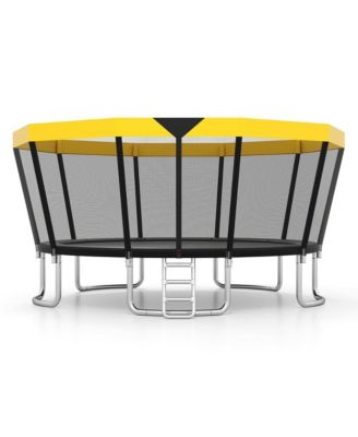 RUIE 16-футовый развлекательный батут, соответствующий стандарту ASTM, с защитным ограждением и лестницей