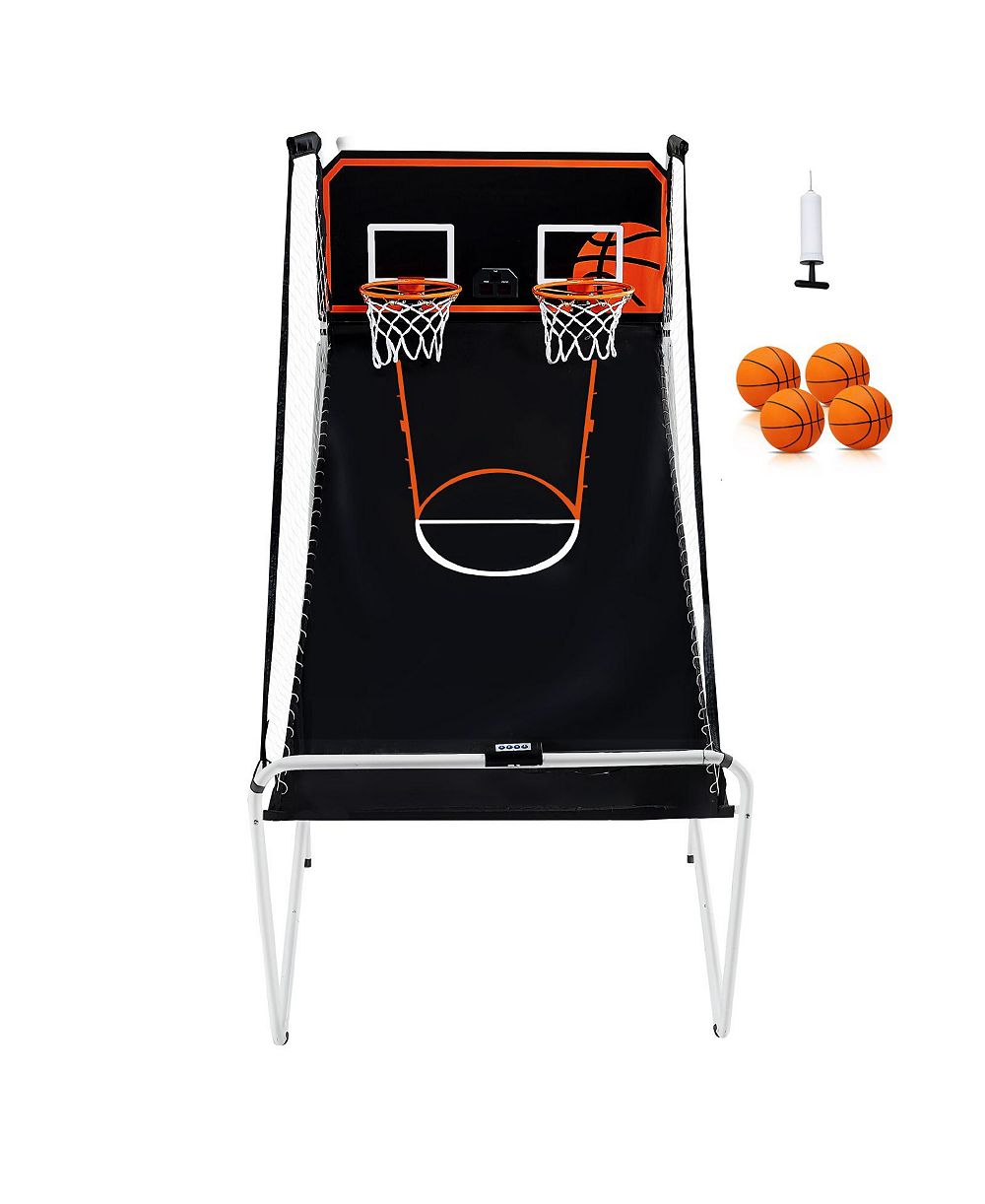 Аркадный игровой автомат VEVOR Foldable Indoor Double Basketball 2 Player 4 Balls
