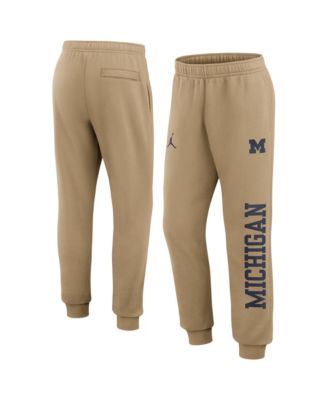 Jordan Men's Beige Michigan Wolverines Primetime Club Fleece Joggers