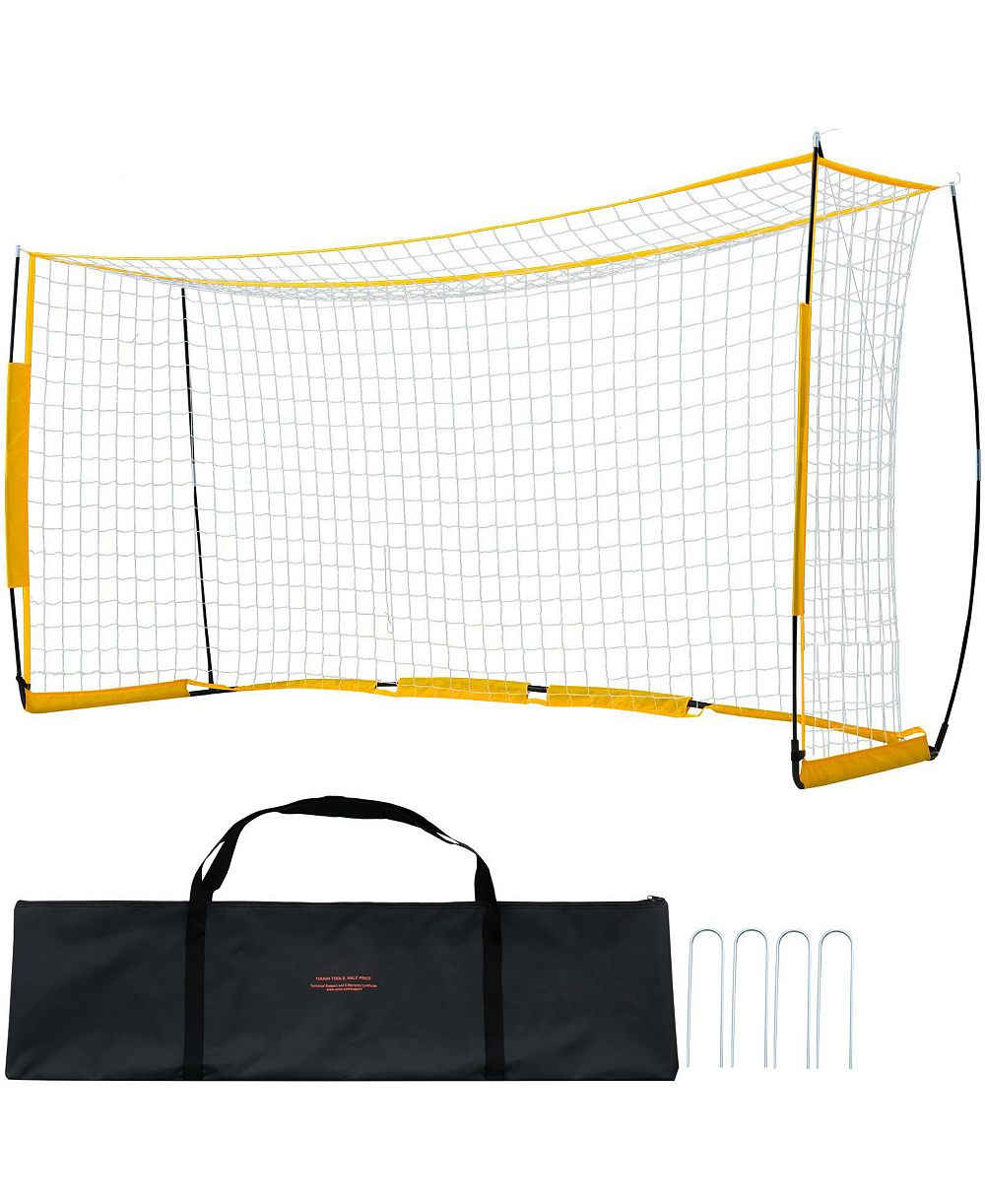 Спортивные ворота VEVOR 12x6 ft для детей, сумка для переноски, желтый