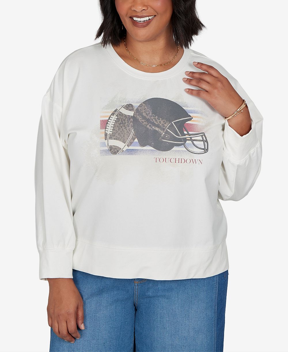 Свитшот Ruby Rd. Plus Size Football Graphic Terry