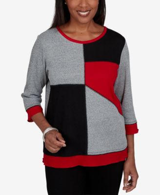 Женский трикотажный топ Alfred Dunner Classic Heathered Colorblock
