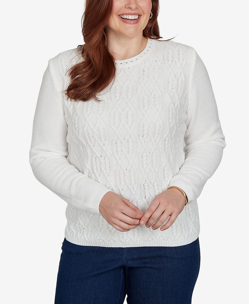 Женский джемпер Alfred Dunner Classic Cable Pullover Chenille