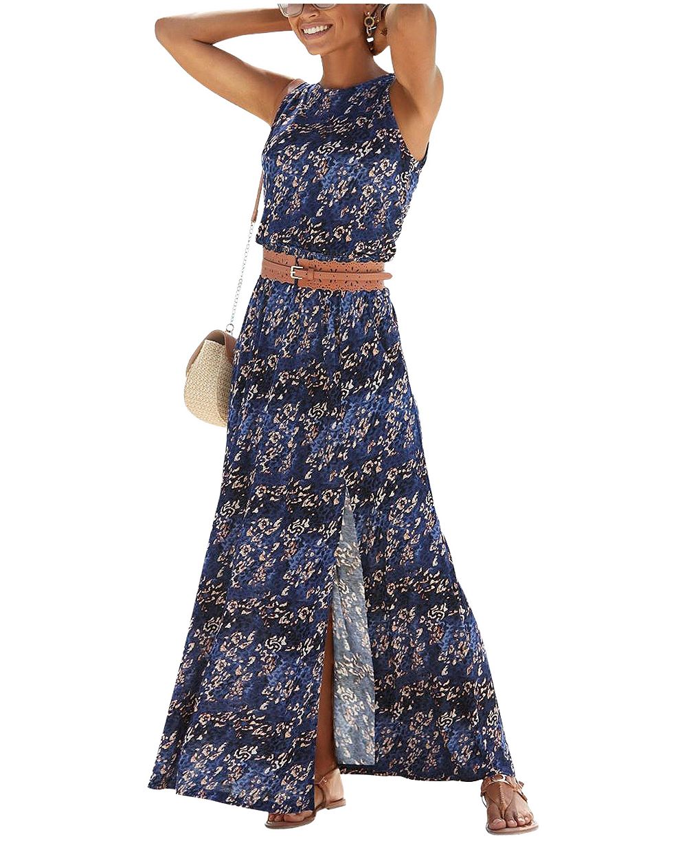 Женское платье LASCANA Sleeveless Leopard Cheetah Print Maxi Dress