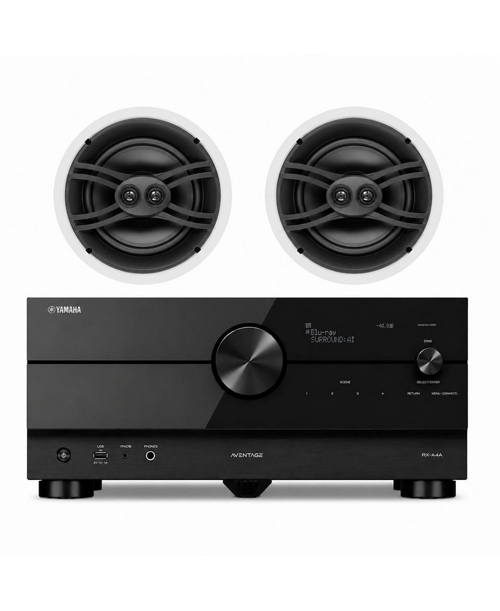 Аудиоприемник Yamaha RX-A4A с поддержкой 7.2 каналов, 110 Вт, Dolby Atmos, в комплекте со встроенными динамиками