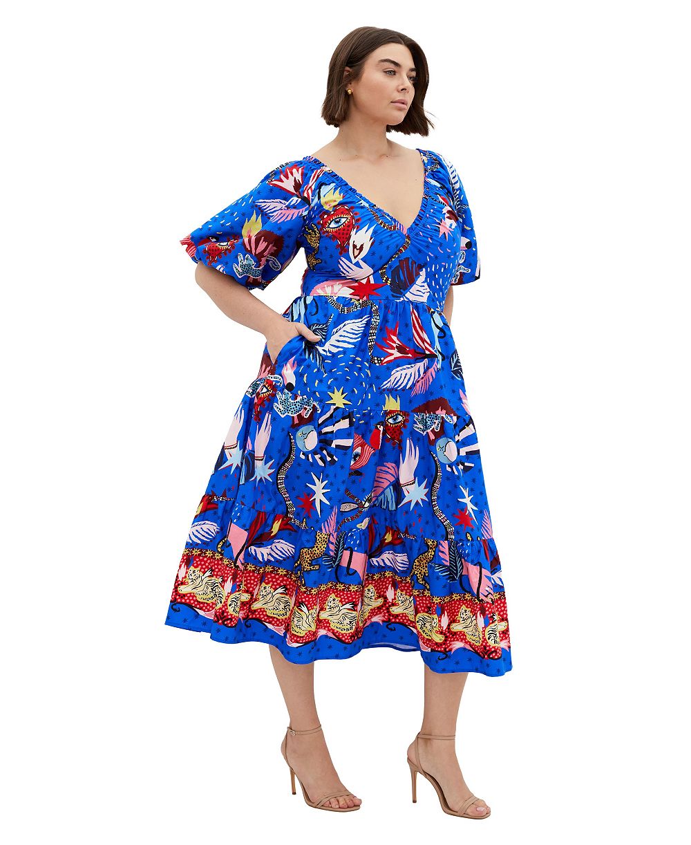 Платье миди CITY CHIC Plus Size Capria Calista Print