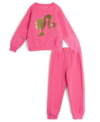 Barbie Girl's (5-12) Fleece Sweatshirt and Joggers Set
