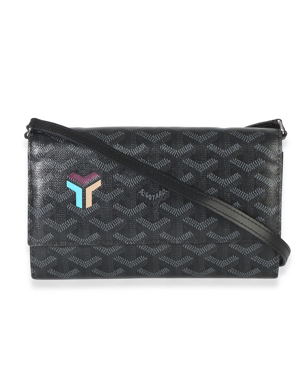 Pre-Owned Goyard Континентальный кошелек Varenne Limited из черной канвасной ткани Goyardine