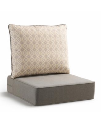Pocassy 6" Thicker Outdoor Chair Cushion Set - 22 x 24 Waterproof Patio Furniture Cushions with Removable Cover