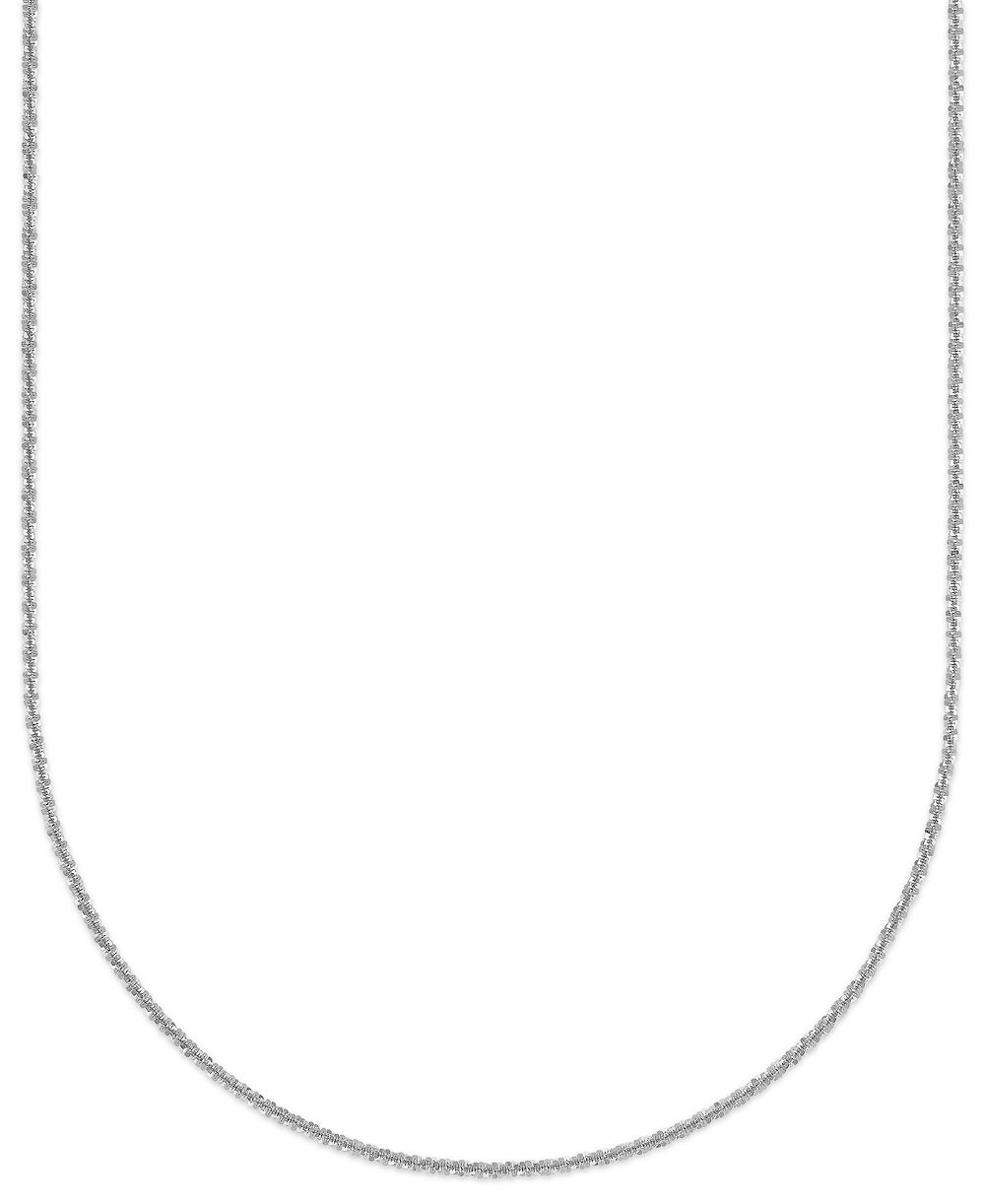 Macy's Sparkle Chain 20" Necklace in 10k White Gold (2mm)