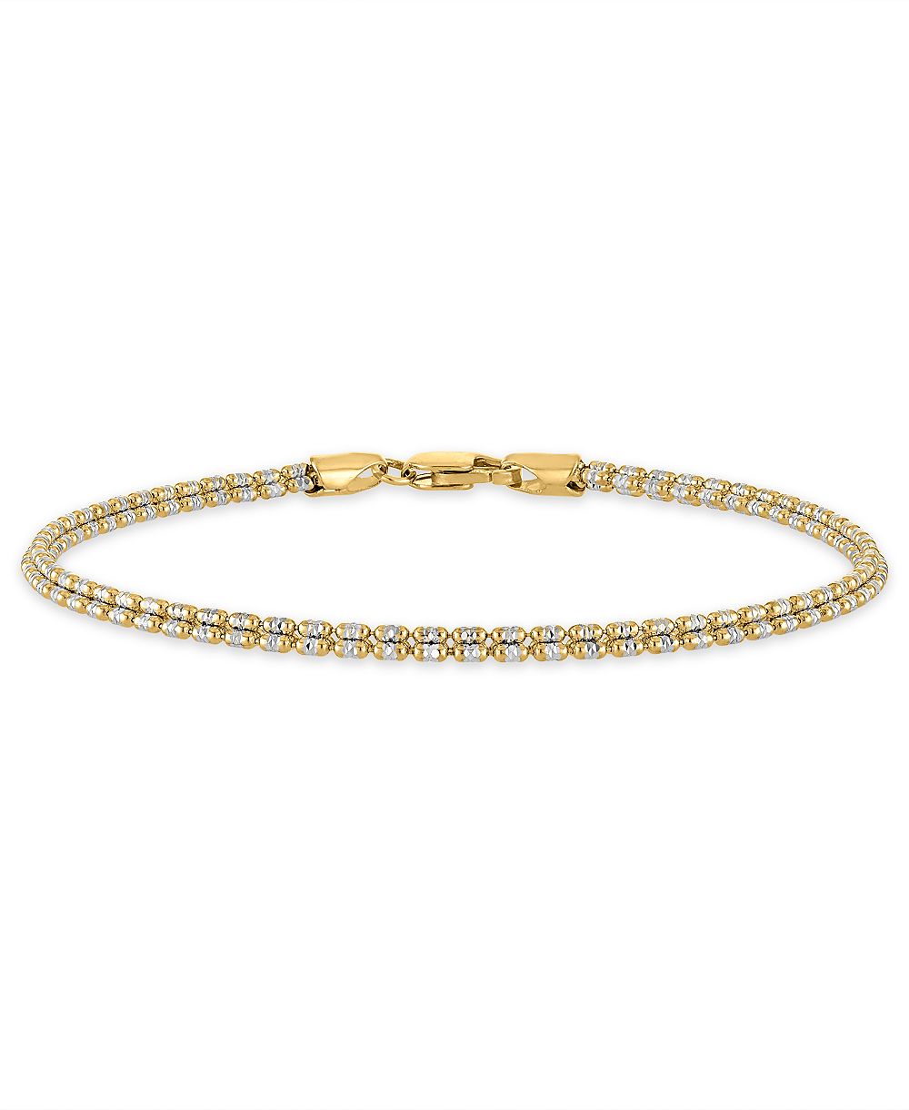 Браслет Macy's Two-Tone Ice Chain 10k Yellow Gold