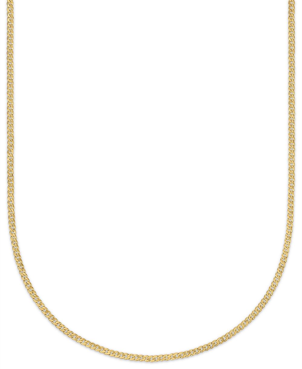 Macy's Ожерелье Cuban Link Chain 20" с двусторонним дизайном, 10k Yellow Gold (4mm)