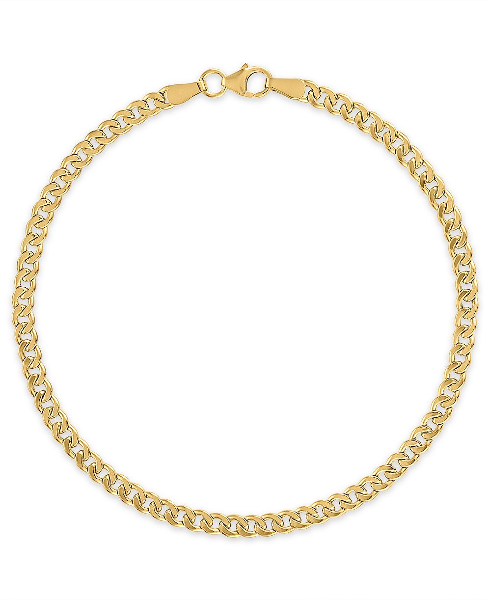 Браслет Cuban Chain 7.5" из желтого золота 10k (4mm)