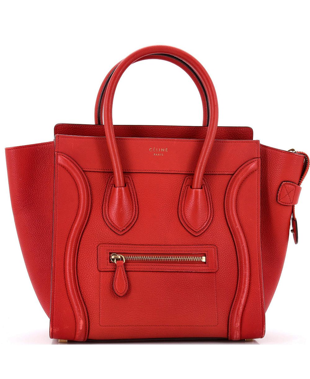 Маленькая сумка Celine Micro Luggage из зернистой кожи, б/у