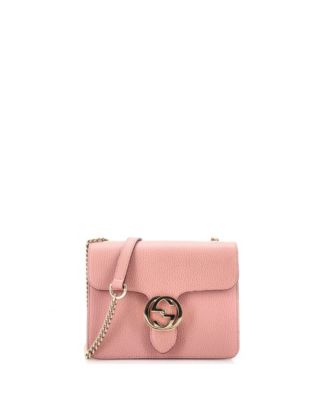 Б/у Gucci маленькая кожаная сумка через плечо с переплетенным логотипом