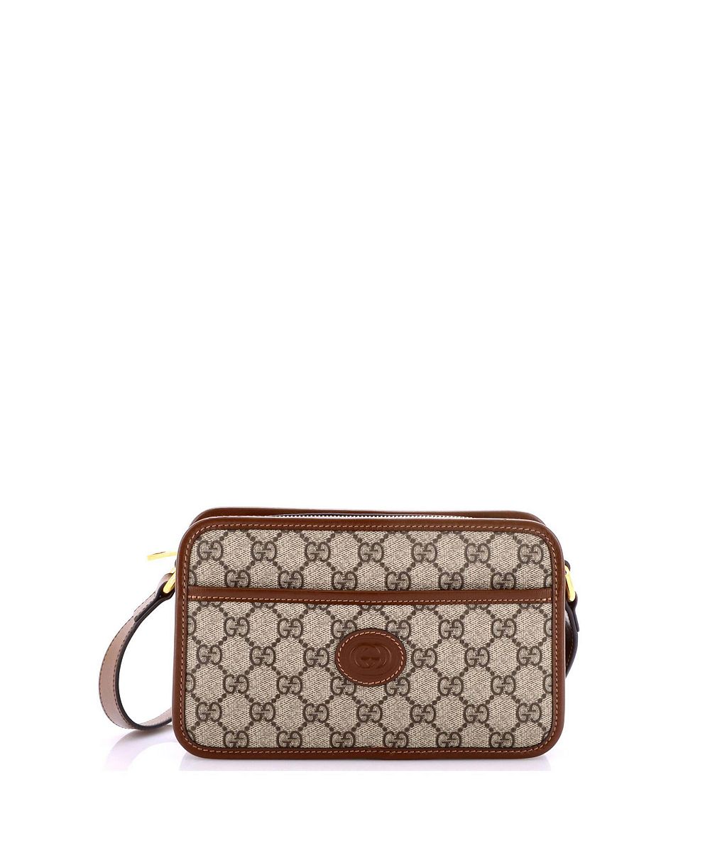 Pre-Owned Gucci маленькая сумка-камера Interlocking G Patch из ткани GG coated canvas