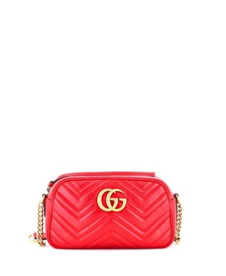 Pre-Owned Gucci Small GG Marmont Shoulder Bag Matelasse Leather