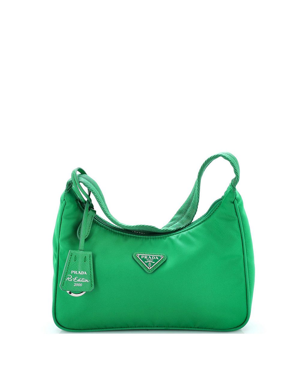 Б/у сумка-хобо Prada Mini Re-Edition 2000 Tessuto