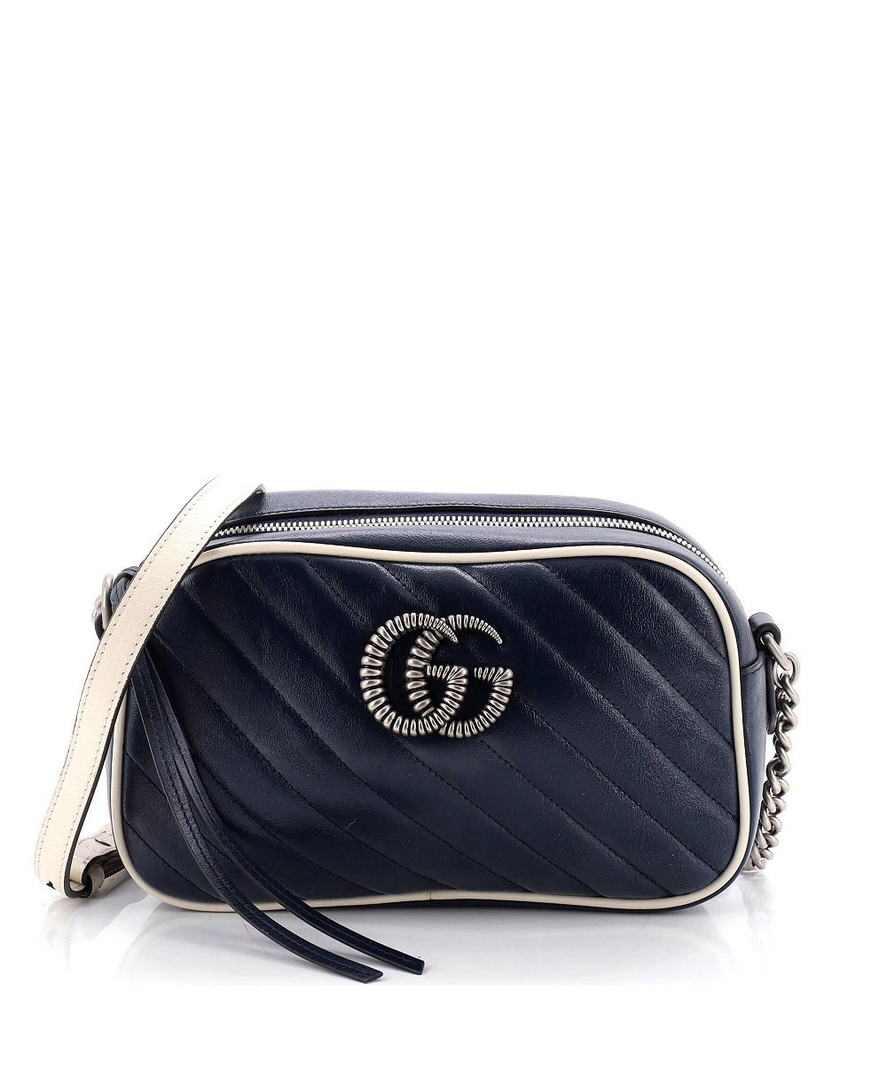 Б/у сумка Gucci Small GG Marmont из диагональной стеганой кожи