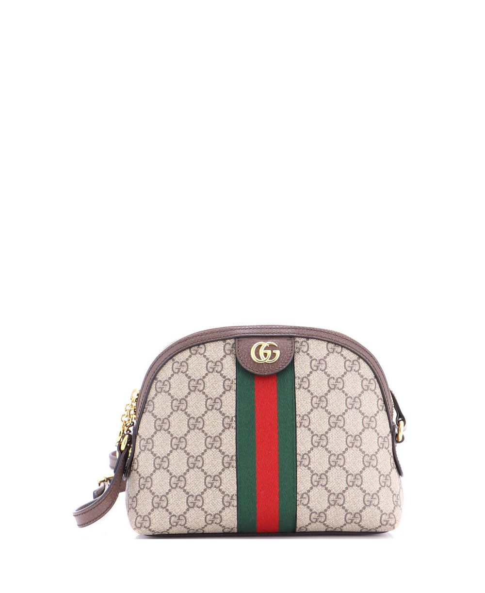 Б/у Gucci маленькая сумка через плечо Ophidia Dome GG из лакированного канваса