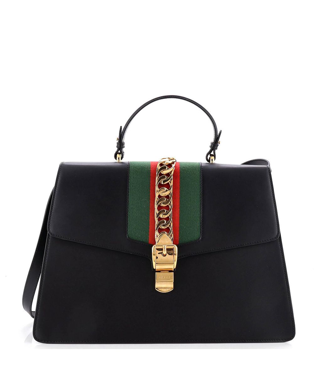 Pre-Owned Gucci Large Sylvie Top Handle Bag Leather
