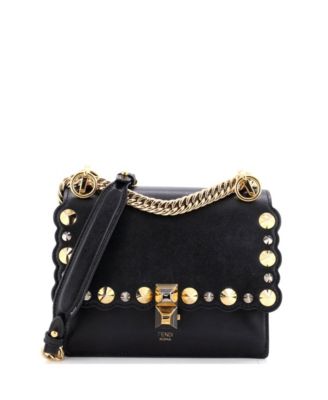 Pre-Owned Fendi Small Kan I Bag Studded Leather