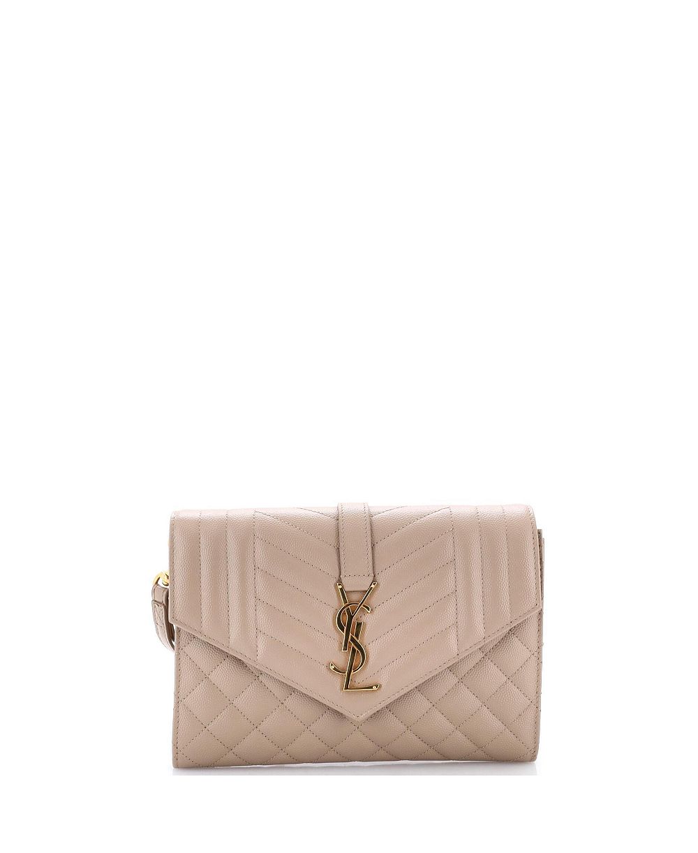 Pre-Owned Saint Laurent классический клатч-конверт с монограммой из комбинированной стеганой кожи