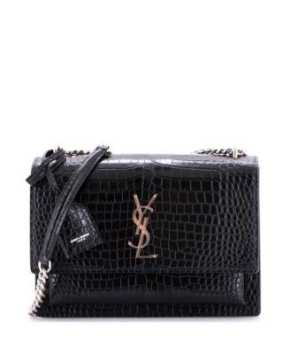Б/у сумка-кроссбоди Saint Laurent Medium Sunset из тисненой кожи
