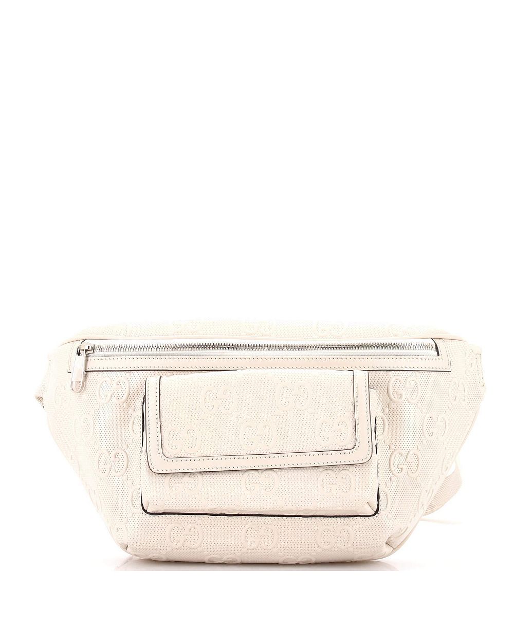 Pre-Owned Gucci сумка-кроссбоди с передним карманом из перфорированной кожи с тиснением GG