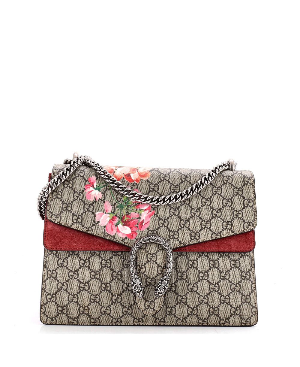 Pre-Owned Gucci средняя сумка Dionysus с принтом Blooms из ткани GG coated canvas