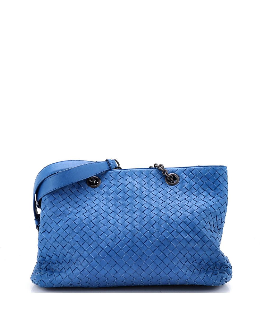 Pre-Owned Bottega Veneta средняя сумка-тоут Double Chain Intrecciato Nappa