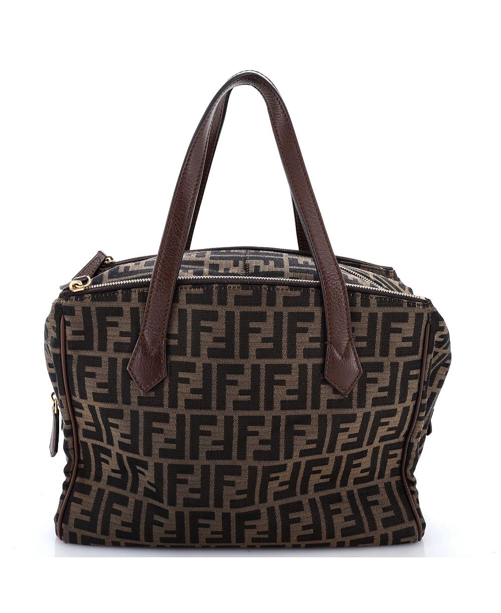 Б/у сумка-тоут Fendi Medium Double Zip из канваса Zucca
