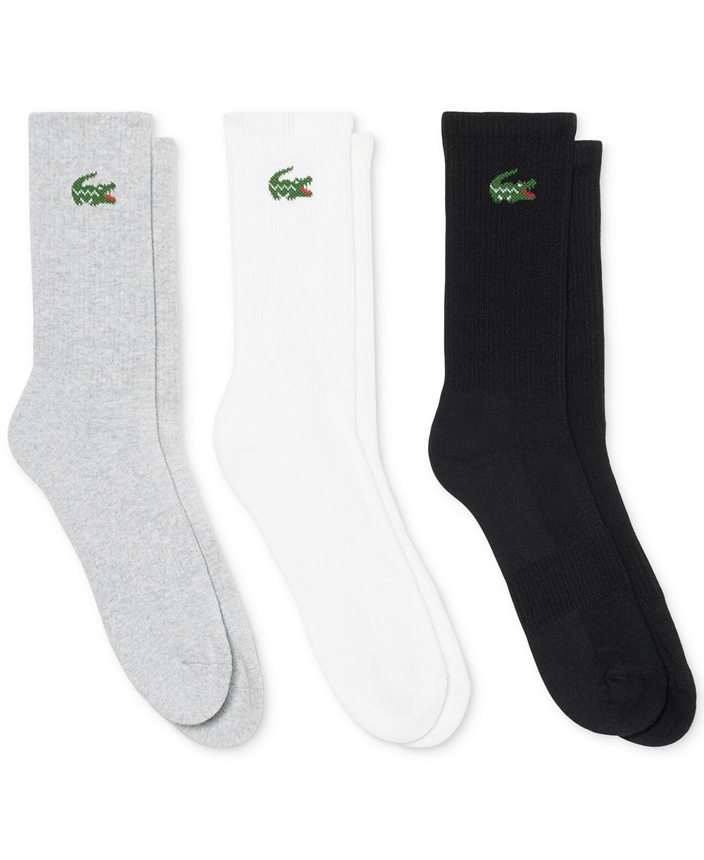 Lacoste Мужские носки с ребристой резинкой, 3 шт.