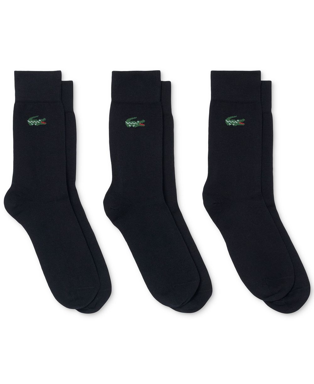 Мужские и женские носки Lacoste с рифленым манжетом, набор из 3 штук