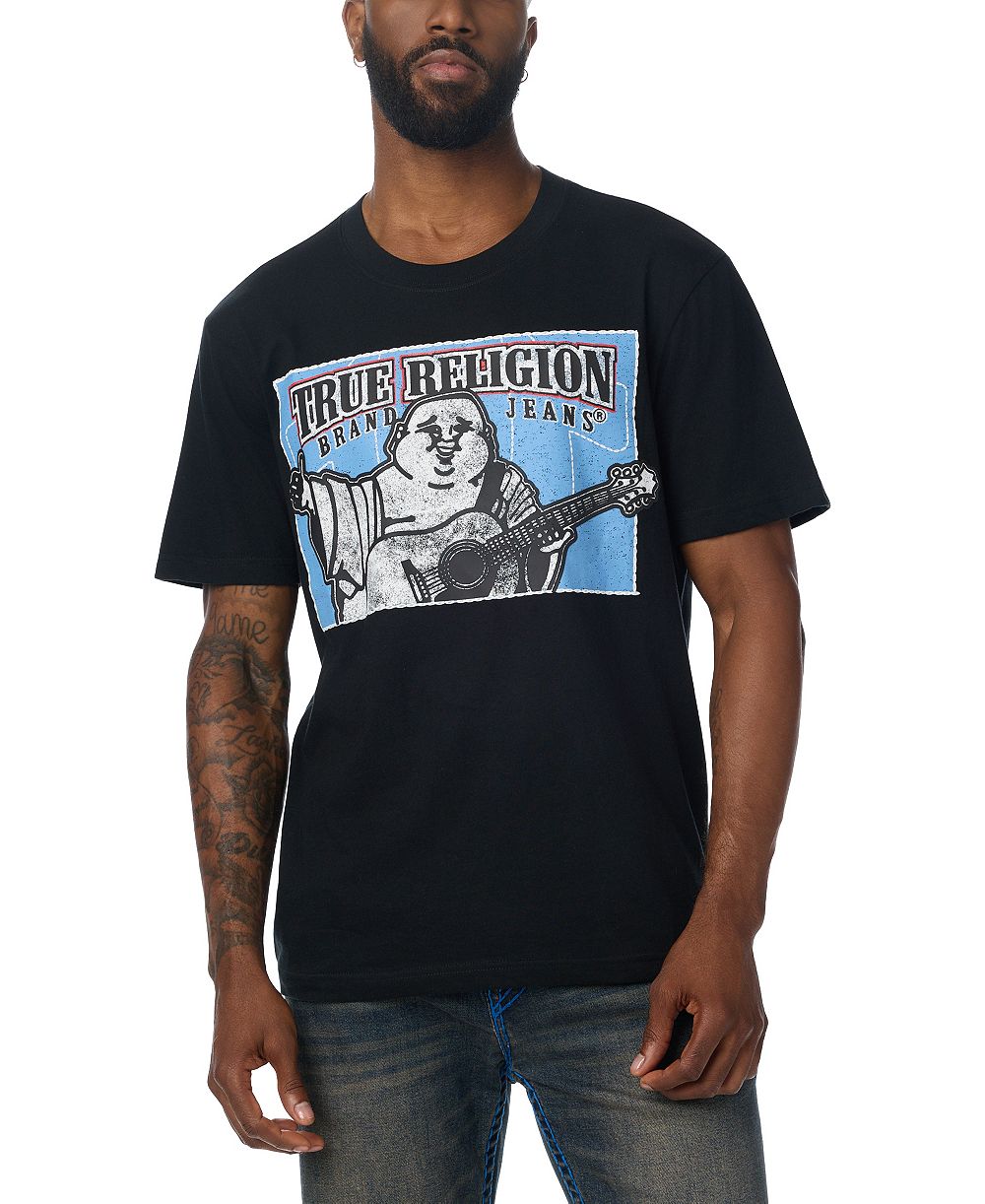 True Religion мужская футболка с логотипом и графическим изображением Будды
