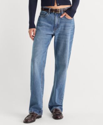 Good American Women's High-Waisted Straight-Leg Cotton-Blend Jeans