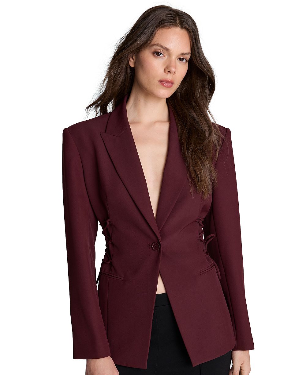 Kenneth Cole Women's Side lacing One Button Blazer