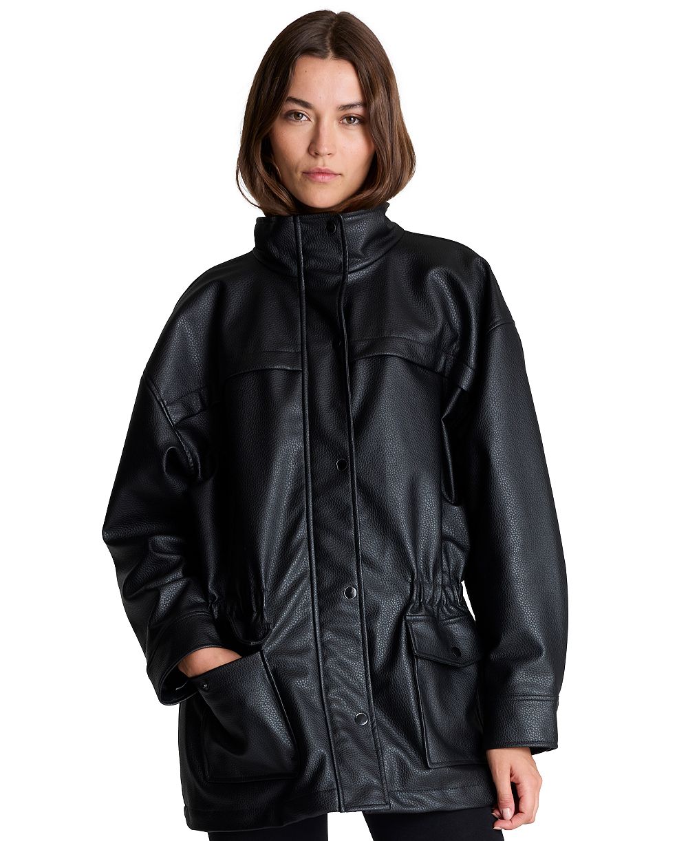 Kenneth Cole женская куртка-анорака из искусственной кожи с зауженной талией