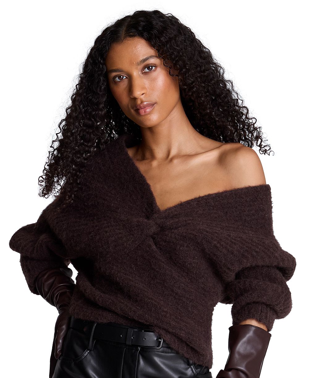 Kenneth Cole Women's Asymmetric Twist Neck Sweater