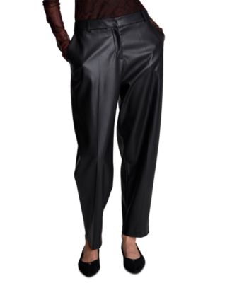 Kenneth Cole Women's Faux Leather High-Rise Barrel Leg
