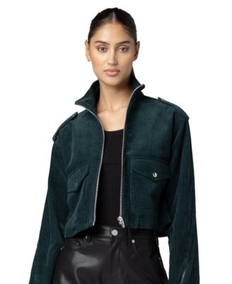 BLANK NYC Женский mock neck вельвет укороченный жакет