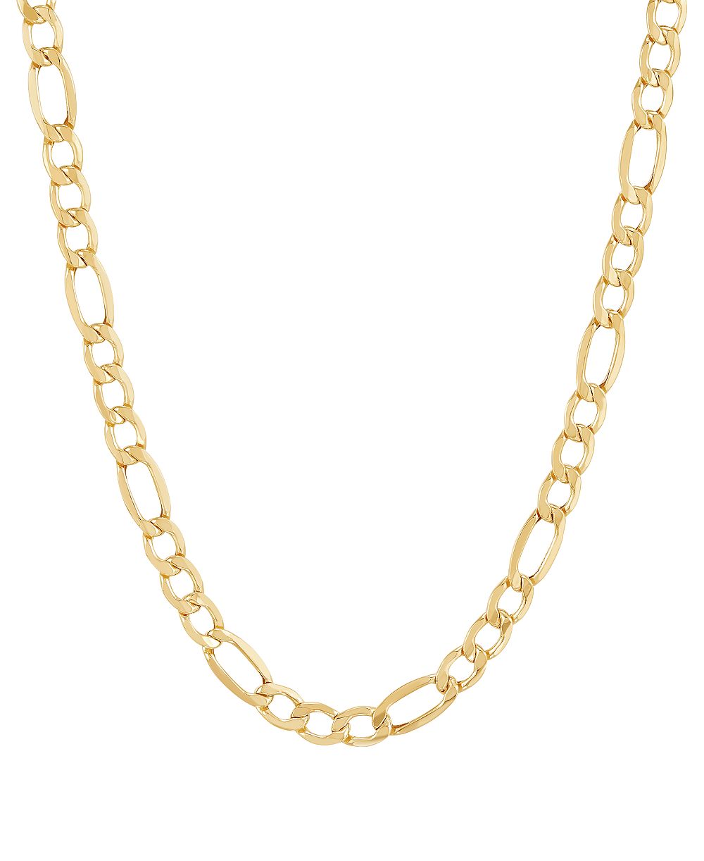 Italian Gold Polished Figaro Link Chain 22" Necklace in 10k Yellow Gold
